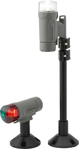 attwood 14190-7 Water-Resistant Portable Clamp-On LED Light Kit with Marine G...