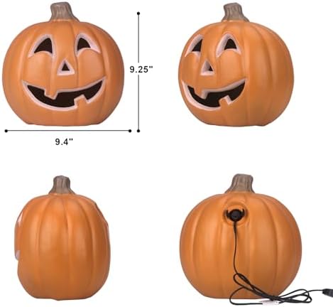 11" Jack O Lantern Halloween Pumpkin Lantern Light Up Pumpkin Decoration...