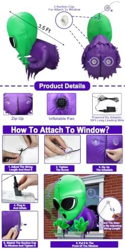 Halloween Inflatables Outdoor Decorations Alien Broke Out from Window