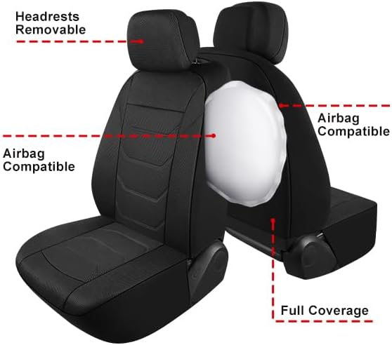 Pariiaotin 3D Air Mesh Car Seat Cover Full Sets Washable and Breathable Premi...