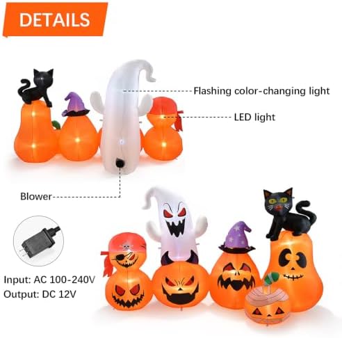 8 FT Halloween Inflatable Pumpkin Patch Yard Dรฉcor
