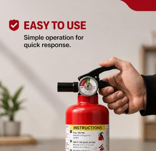 OUGIST ABC Fire Extinguisher, 2.5 lb Dry Chemical, 1A:10B:C Rated Multipurpos...