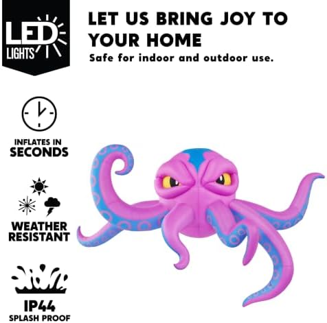 JOYIN 10FT Long Halloween Inflatable Rooftop Octopus Decoration with Built-in...