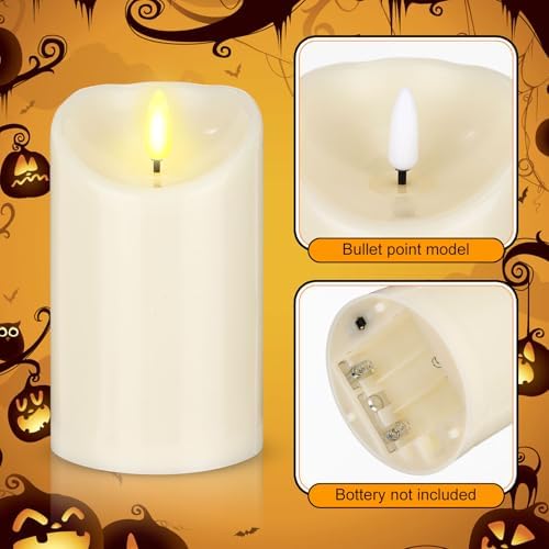 Yunlly 4 Pcs Halloween Candle Rings Wreath Black Black Twig Bat, Bat