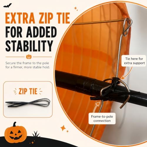 4Pack Solar Halloween Pumpkin Stake Light with 8 Lighting Modes, Fabric Lante...