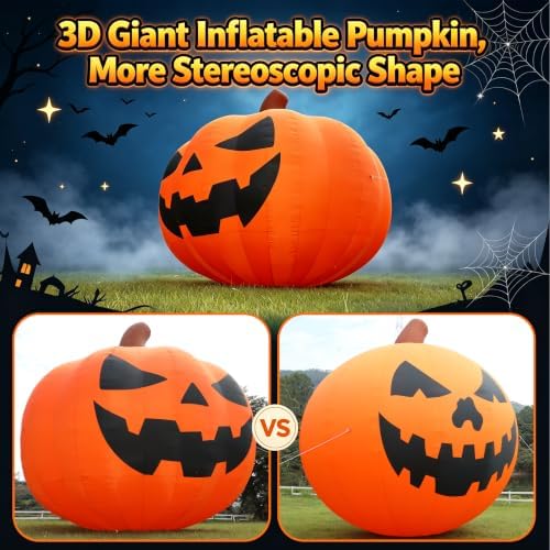 Giant 20Ft Halloween Inflatables Pumpkin Decorations with Blower, 3D Design