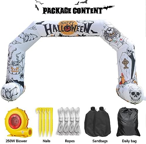 20ft Halloween Inflatable Archway with 250W Blower, Hexagon Inflatable Arch f...