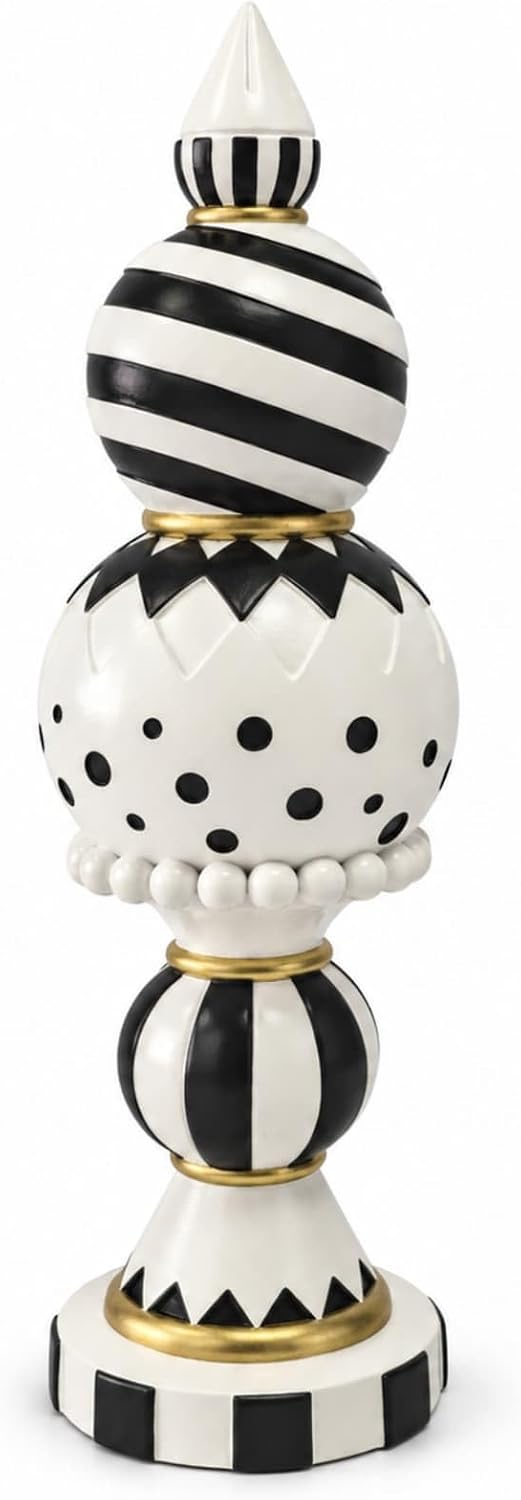 Black and White Checkered Halloween Table Centerpiece Home Decor