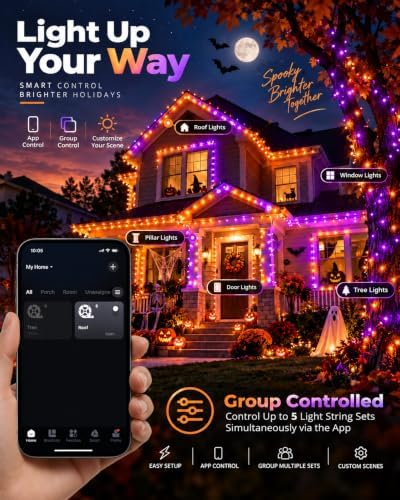 2Pack 400LED Smart Color Changing String Lights Halloween Lights App Remote