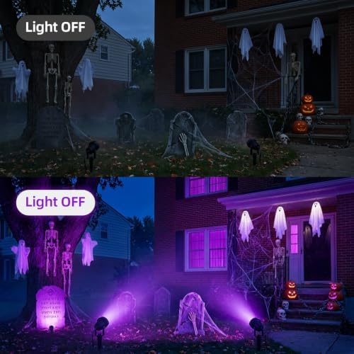 Halloween Orange Purple Spotlights Outdoor Landscape Lighting for Yard