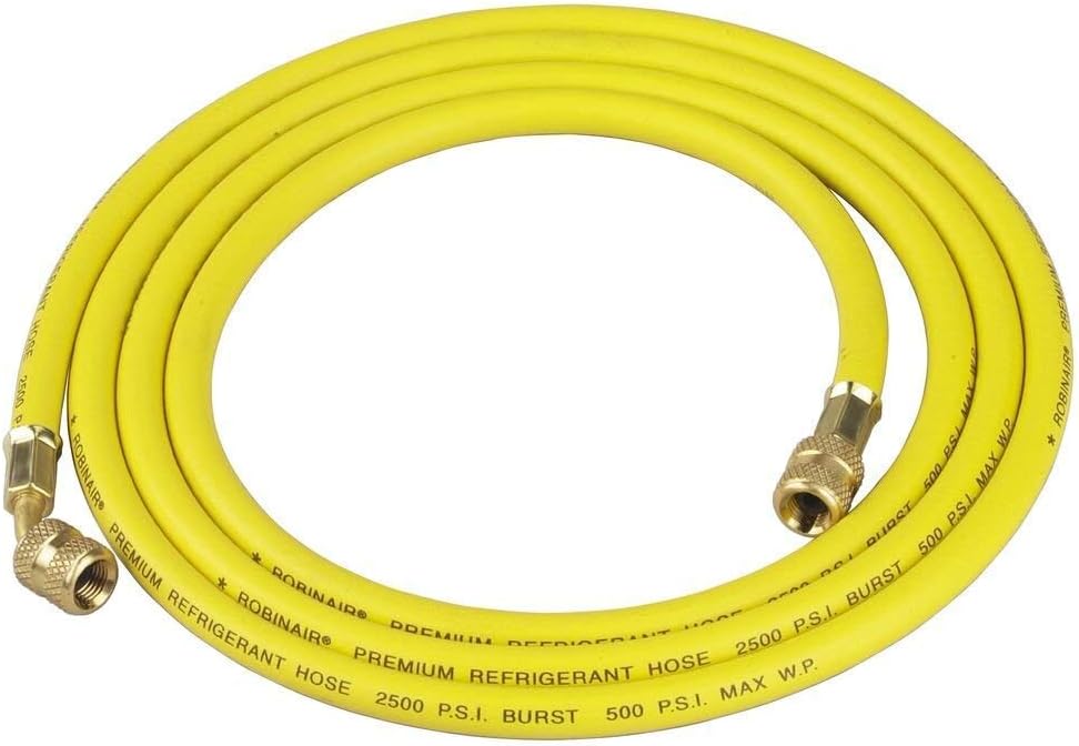 Robinair 31096 1/4" Premium Refrigerant Charging Hose - 96" Long, Y...