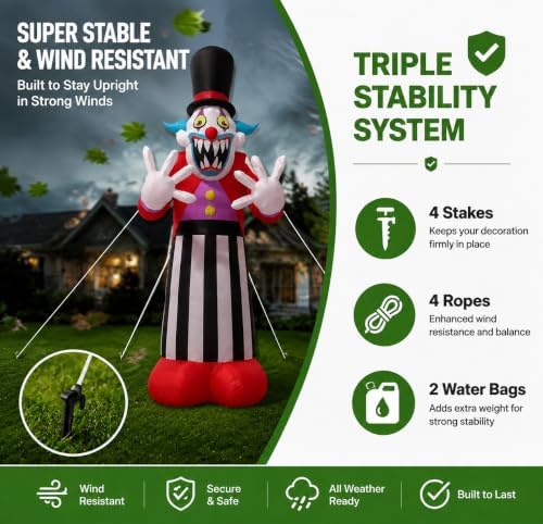 11FT Giant Halloween Inflatables Clown Ghost Outdoor Decorations, Giant Blow ...