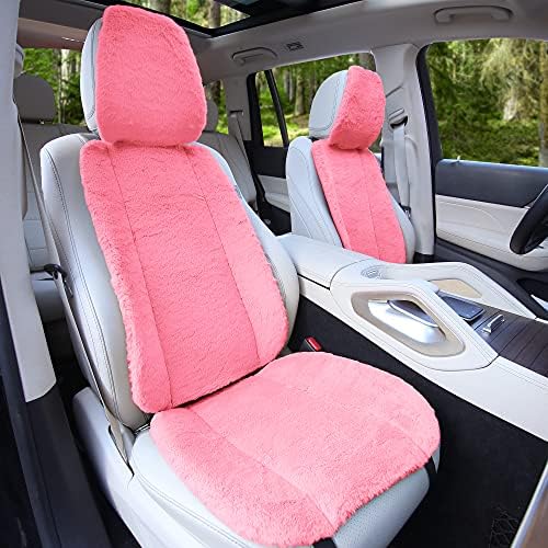 FH Group Front Set Faux Rabbit Fur Car Seat Cover Cushions, Universal Fit, Ai...