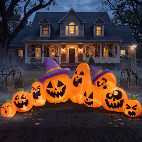 Joiedomi 12.5 FT Halloween Inflatable Pumpkin Outdoor Decorations, Blow Up Ya...