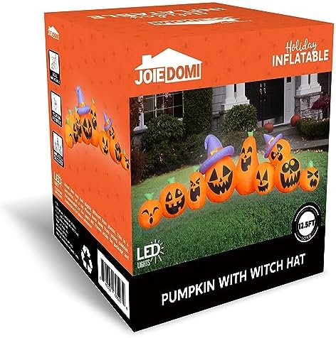 Joiedomi 12.5 FT Halloween Inflatable Pumpkin Outdoor Decorations, Blow Up Ya...