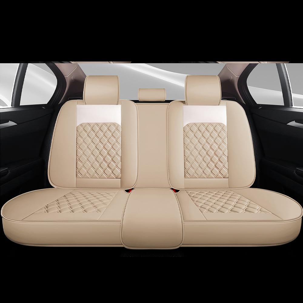 Cute Bunny Seat Cover 5 Set with Waterproof PU Leather for Cars SUV Pick-up T...