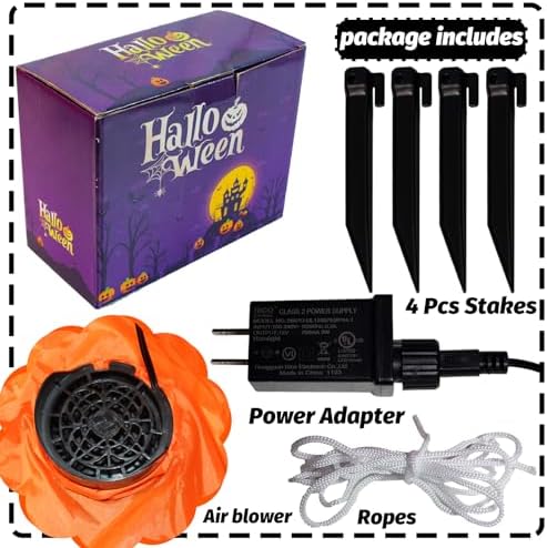 Mouse Theme Inflatable Pumpkin Cute Halloween Blow Up Yard Decorations for Pa...