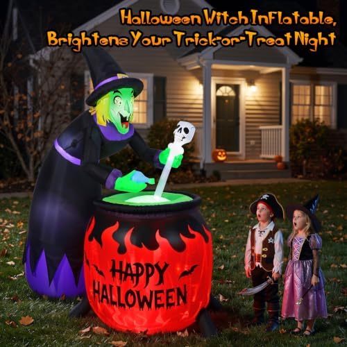 Luxspire 8FT Halloween Inflatable Outdoor, Halloween Witch Inflatables