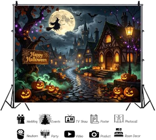 10x8ft Halloween Backdrop Haunted House Halloween Backdrops for Photography