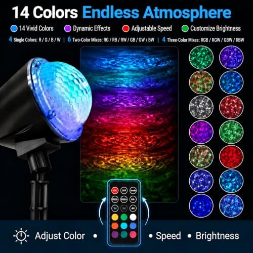 Christmas Ocean Wave Projector Light Outdoor,Halloween Water Effect Lamp