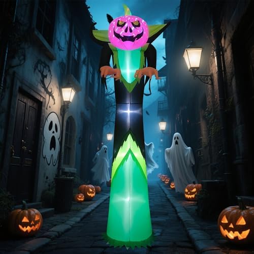 12ft Halloween Inflatable Decor with LED Lights Outdoor Blow up Decor Inflata...