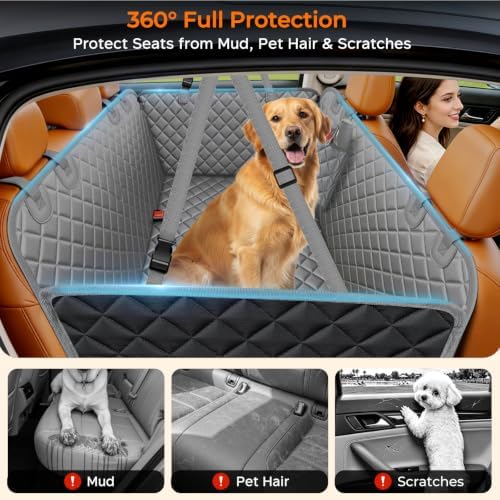 URPOWER Dog Car Seat Cover for Back Seat, 100% Waterproof Hammock for Car