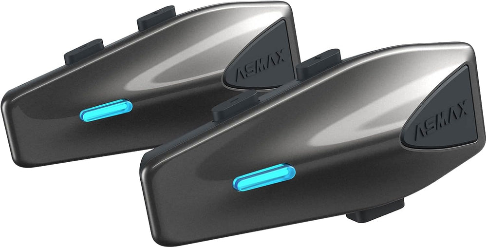 ASMAX S1 Motorcycle Bluetooth Headset with Smart Voice Control, 2 Pack