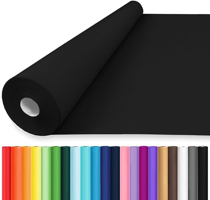 Vanhench 36" x 2400" (200') Black Wrapping Paper for Halloween/...
