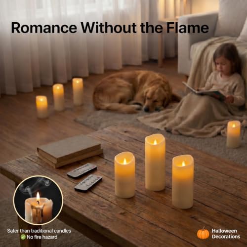 Enido Set of 24 Outdoor LED Candles, Battery Operated Flickering Waterproof C...