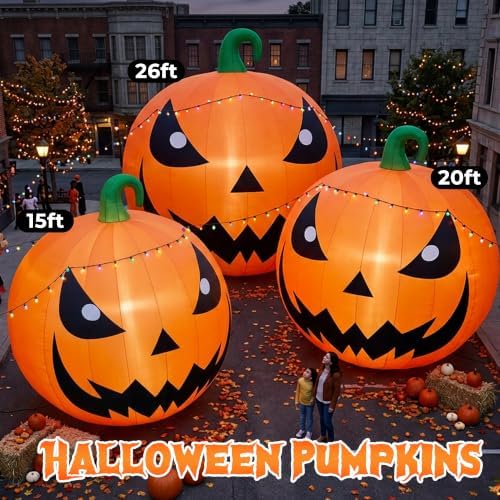 20FT Halloween Inflatables Pumpkin Decorations with 750W Air Blower