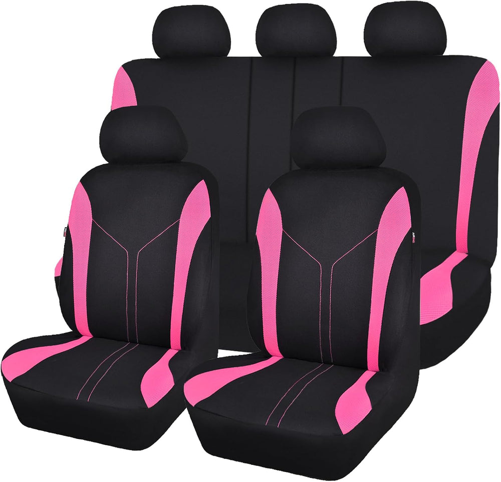 Flying Banner Car Seat Covers Full Set Front Seats and Rear Bench Mesh Fabric...