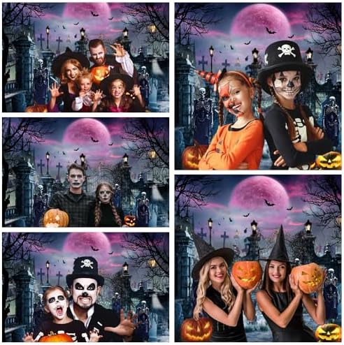 Halloween Backdrops for Photography 10x8ft Scary Night Cemetery Backdrop