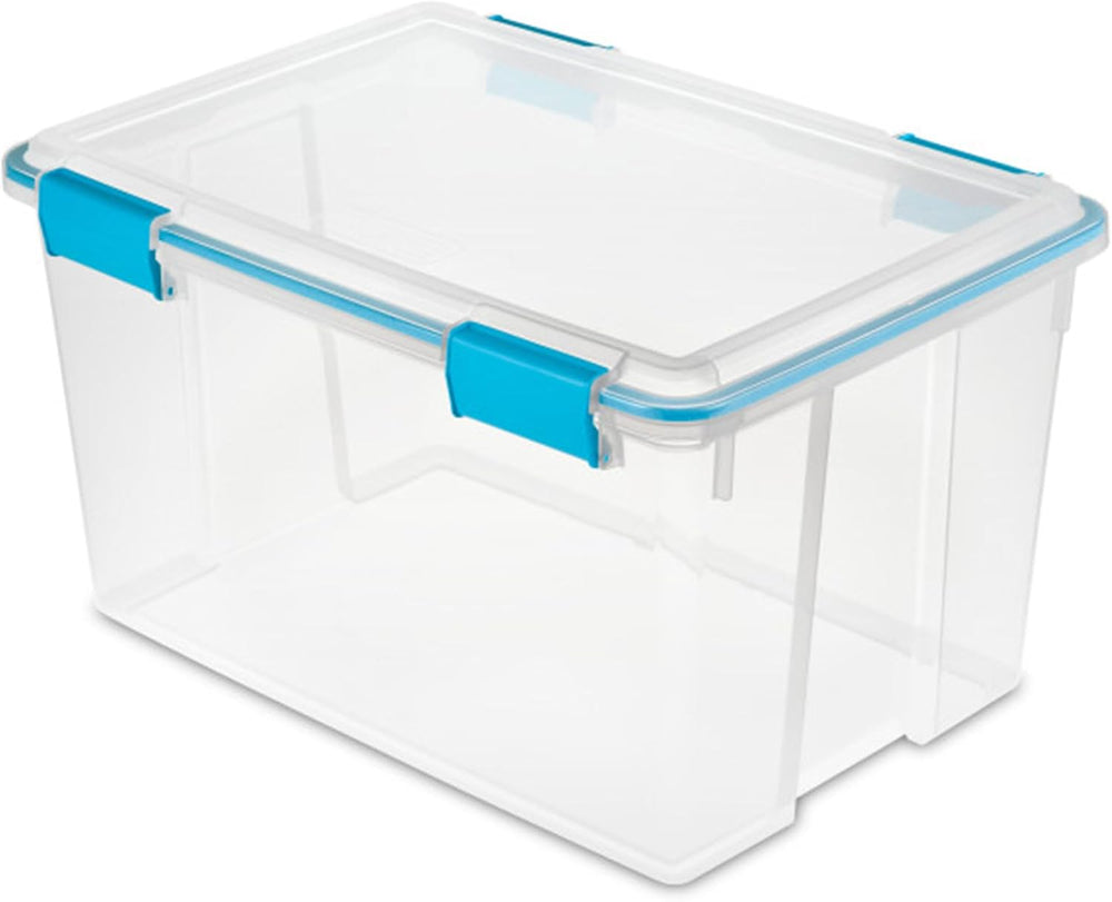 Sterilite 4-Pack 54 Quart Gasket Box, Home Storage Organizer Bins with Lids -...