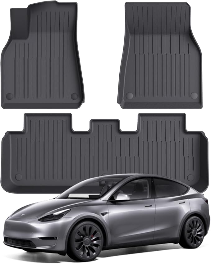 Floor Mats Fits for Tesla Model Y 5-Seat 2024-2020 (3-Piece)