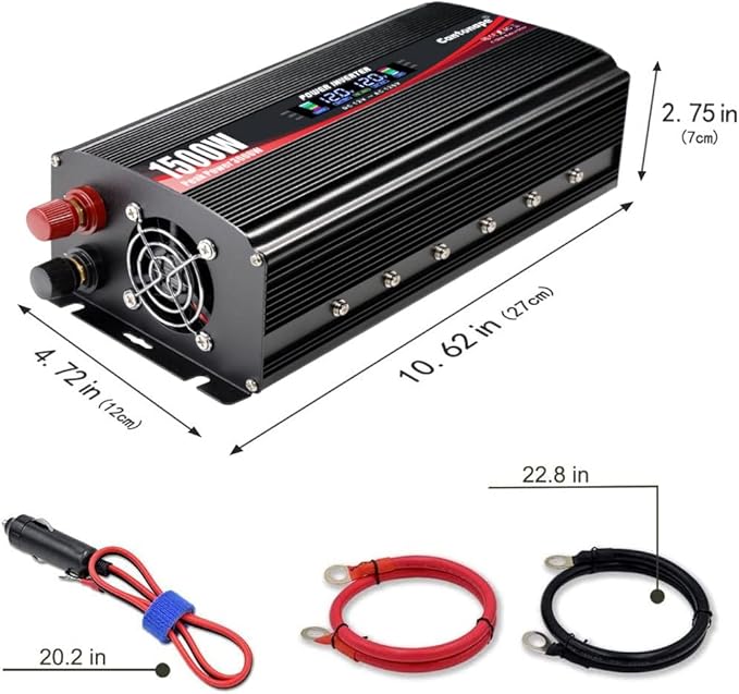 1500W Power Inverter 12V to 110V/120V Car Charger Converter