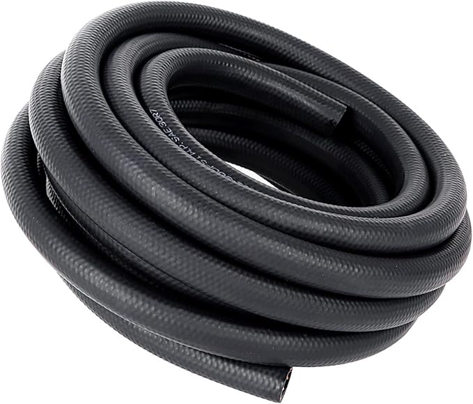 LokoCar Rubber Fuel Hose Line Push Lock 1/4" ID SAE 30R7 NBR 25ft 300PSI...