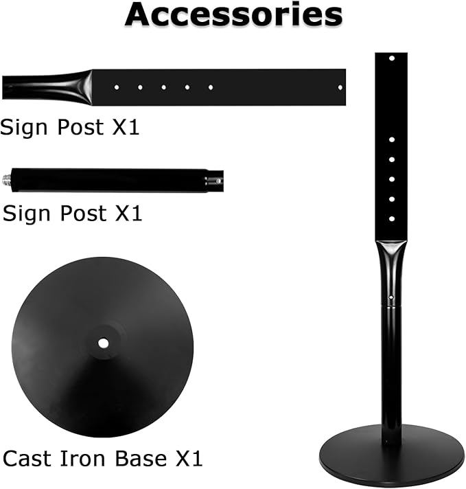 Parking Sign Post 49" Heavy Duty Cast Iron Parking Signs Stand, Movable ...