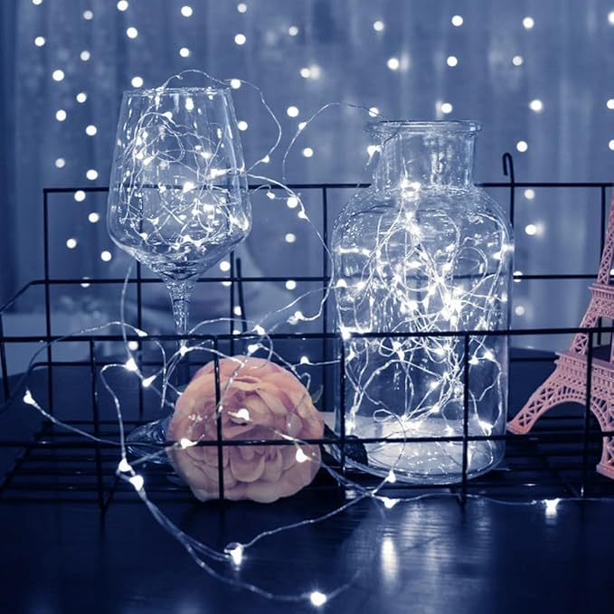 ZGWJ 100 Pack Fairy Lights Battery Operated, 7ft 20 Mini LED Fairy String Lig...
