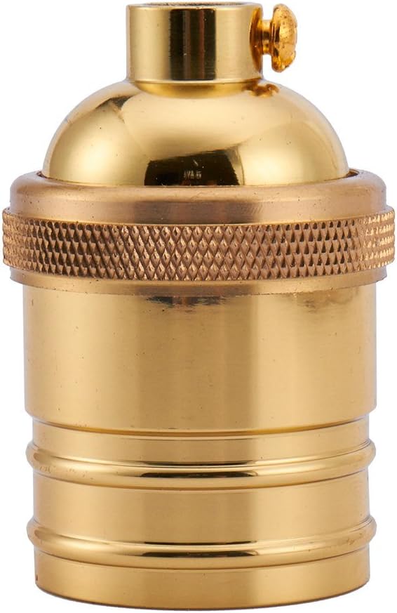 6 Pack Screw Thread Keyless Brass Light Socket - Polished Solid Brass Finish ...