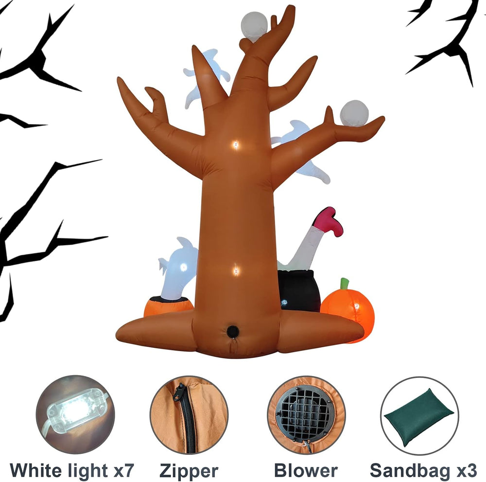 8 Ft Halloween Inflatables Outdoor Decorations - Outdoor Spooky Halloween Tre...