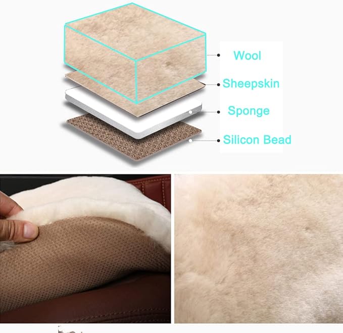 Fluffy Genuine Sheepskin Car Seat Cover