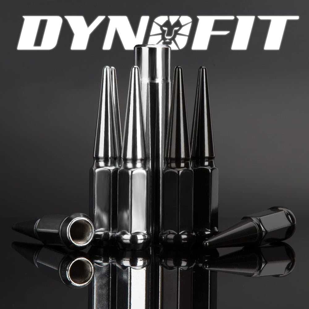 DYNOFIT 14mmx1.5 Spike Lug Nuts, 32PCS Chrome M14x1.5 Lug Nut, 4.4 inch Tall ...