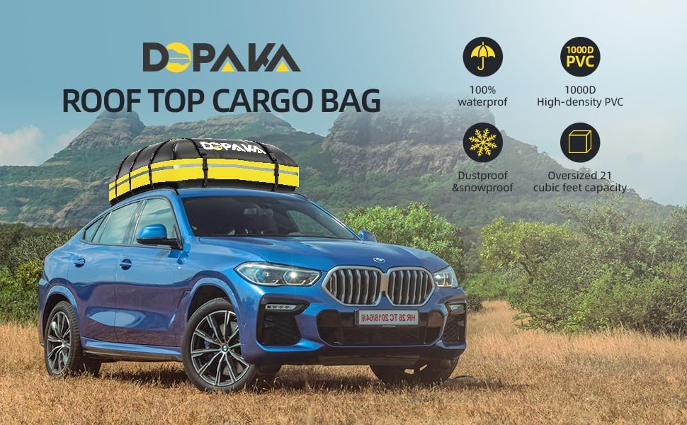 Car Rooftop Cargo Carrier Bag,100% Waterproof Heavy Duty 1000D Car Top Carrie...