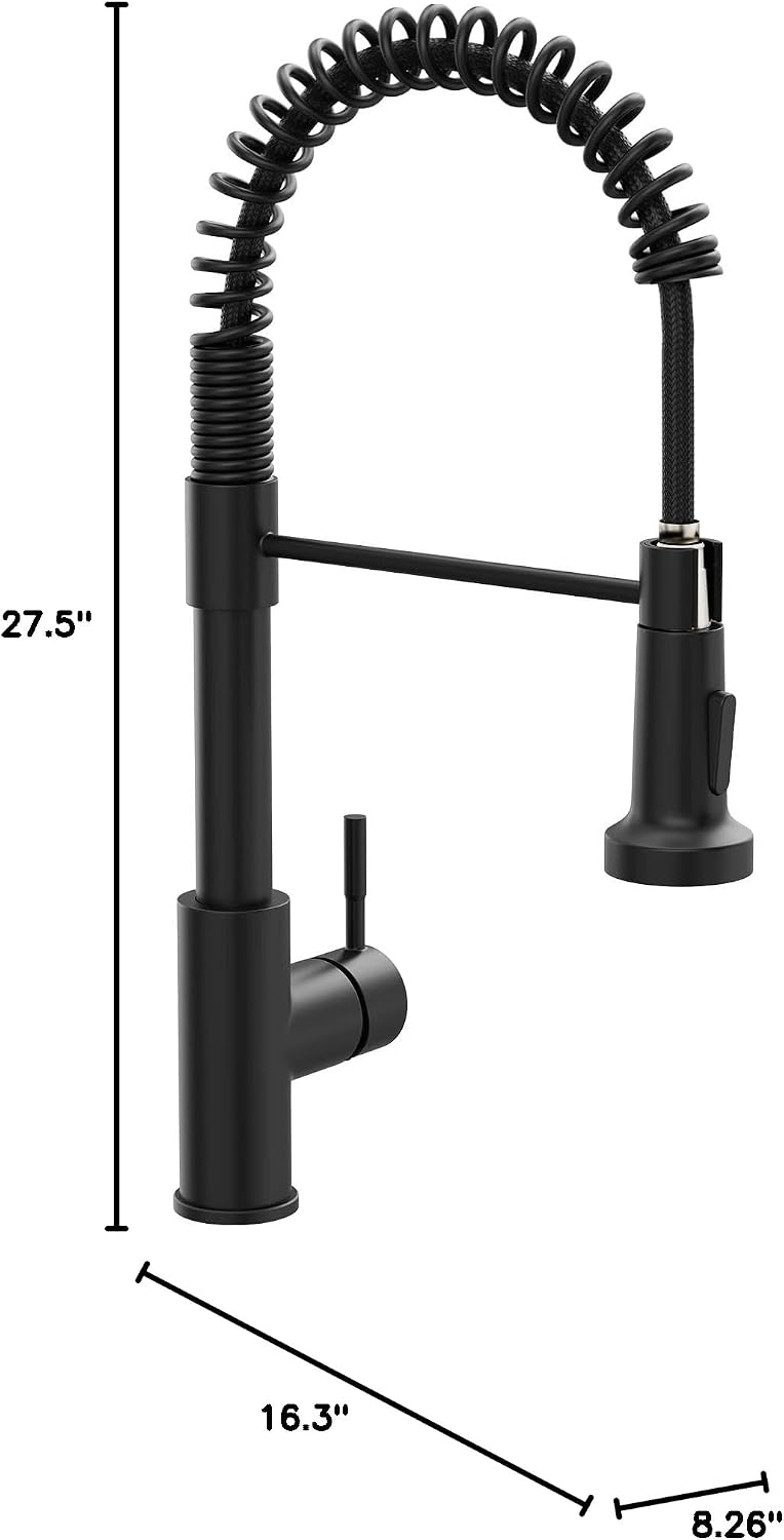 GIMILI Black Kitchen Faucet with Pull Down Sprayer