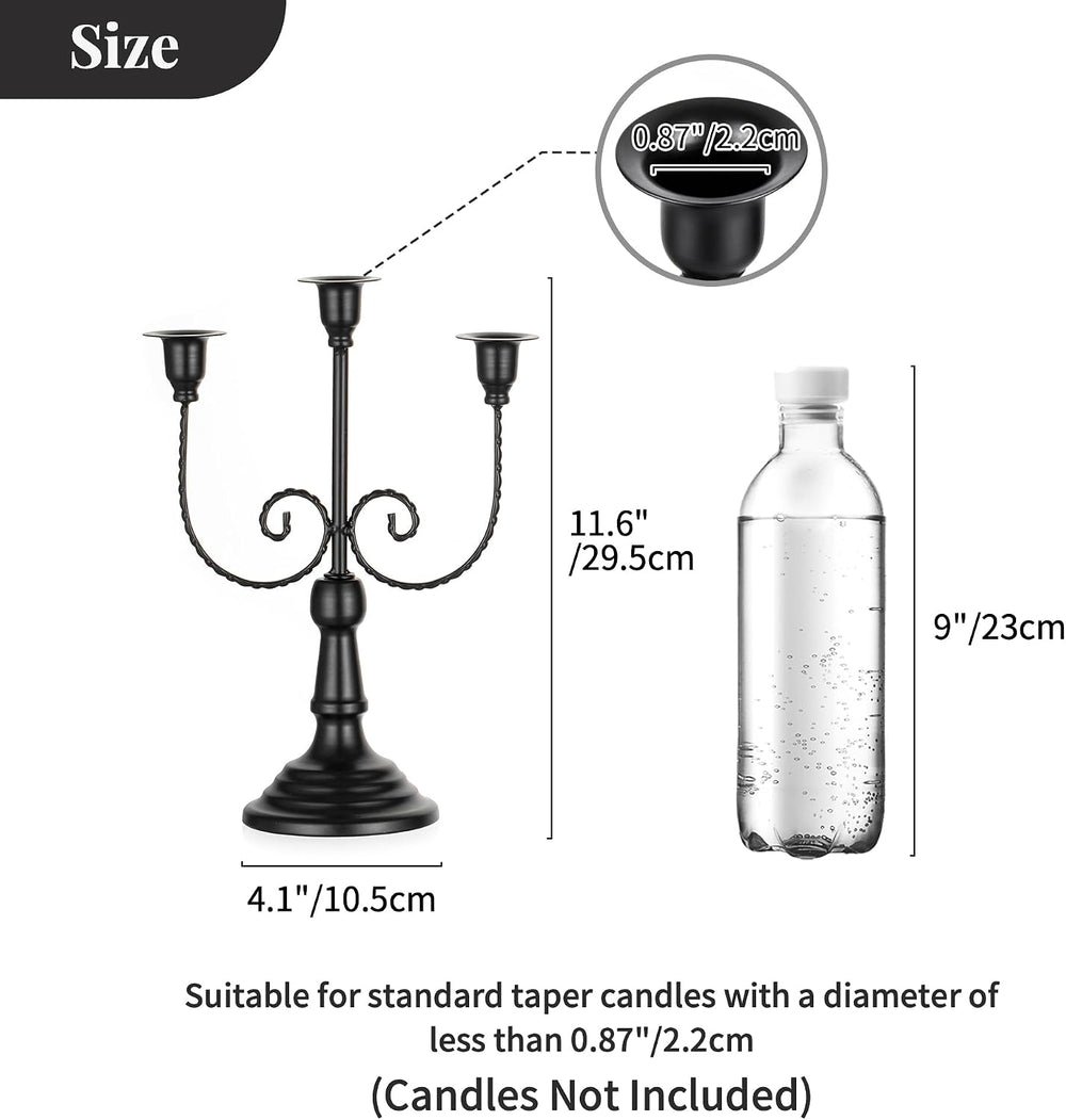 NUPTIO Taper Candle Holders for Candlestick: Black Candelabra for Halloween