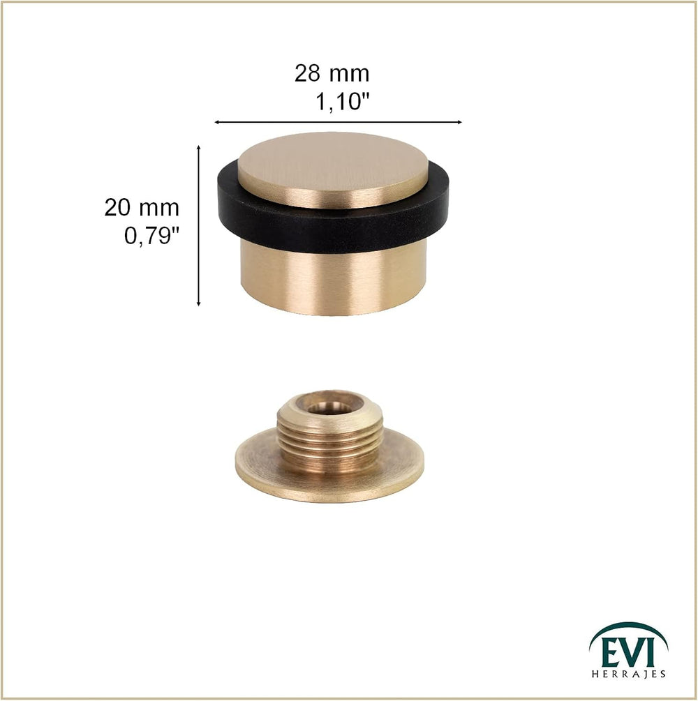 EVI Herrajes | Adhesive Door Stop | Threaded Base | W:1,1in H:0,8in | Matte F...