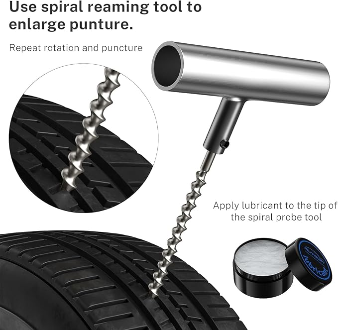 Flat Tire Repair Kit with Plug 68 Pcs