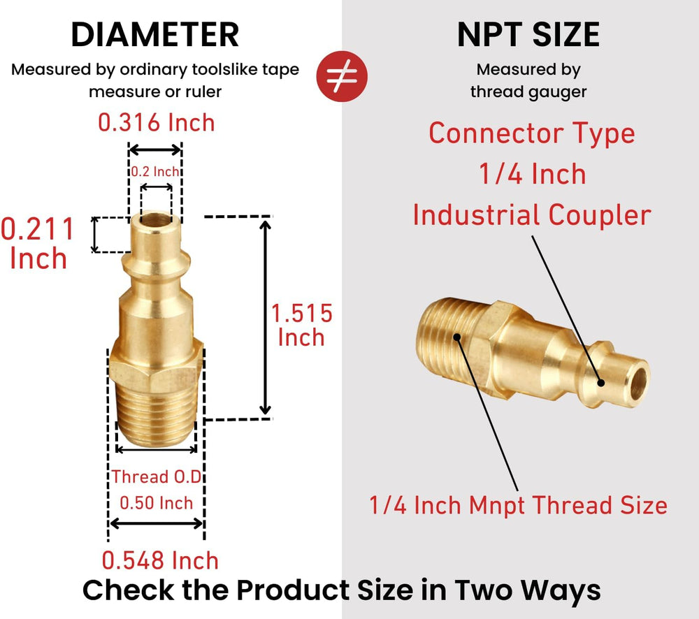 Industrial Brass Air Coupler & Plug Kit, 1/4" NPT