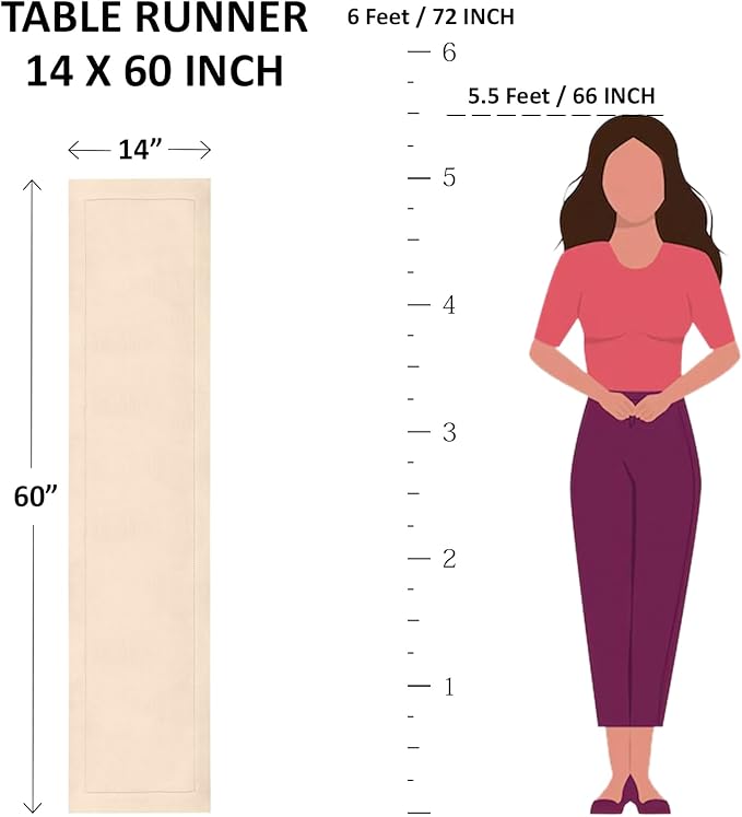 Solino Home Linen Pumpkin Hemstitch Table Runner 60 Inches - 100% Pure Linen ...
