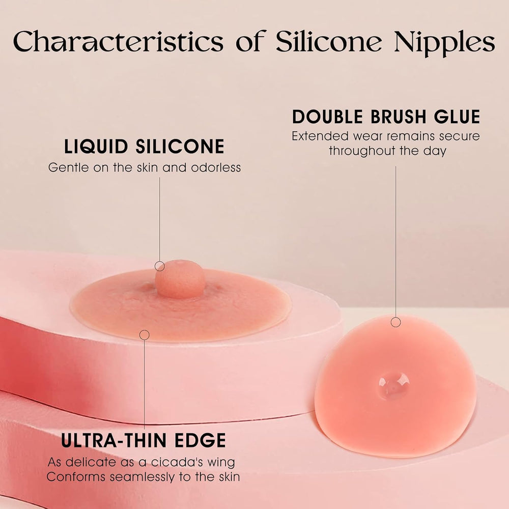Vollence 6cm Adhesive Silicone Nipples,Reusable Attachable Silicone Nipple